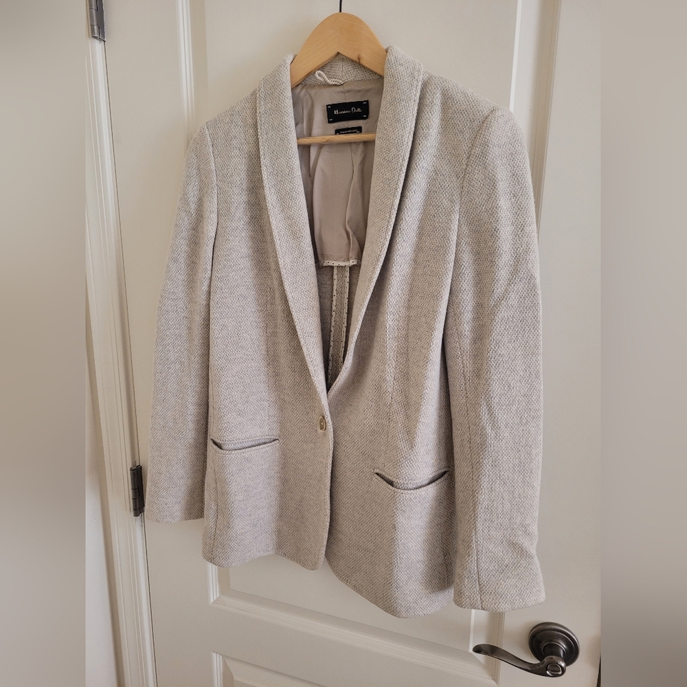 Cream Massimo Dutti wool blazer size 10